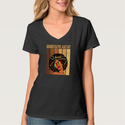 Administrative Assistant Afro African Black Histor T_Shirt