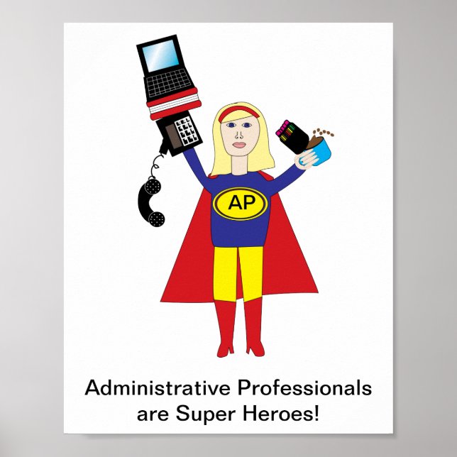Administrative Assistant Blonde Hero Personalize Poster (Front)