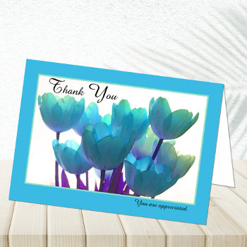 Administrative Assistant Day Card -- Blue Tulips by KathyHenis at Zazzle