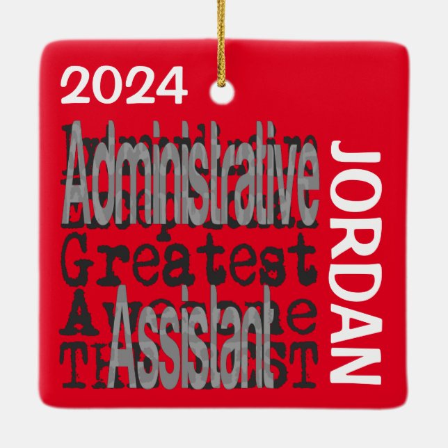 Administrative Assistant Extraordinaire CUSTOM Ceramic Ornament (Back)