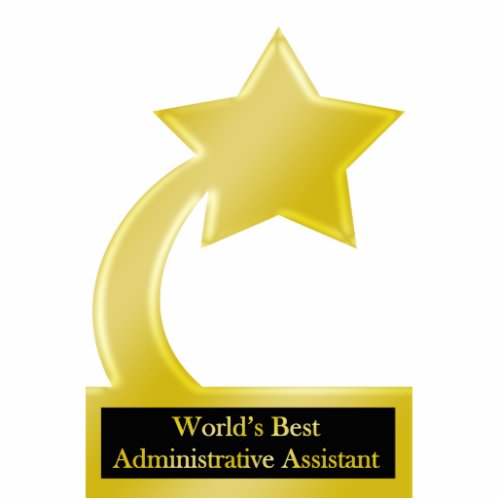 Administrative Assistant Gold Star Award Trophy Statuette