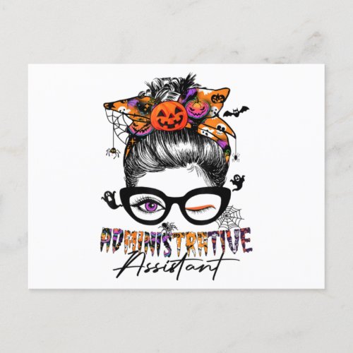 Administrative Assistant Halloween Costume Announcement Postcard
