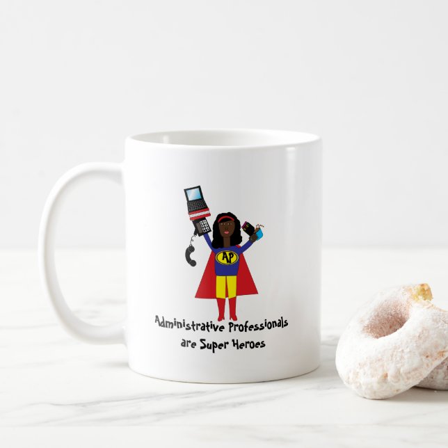 Administrative Assistant Hero Personalize Coffee Mug (With Donut)