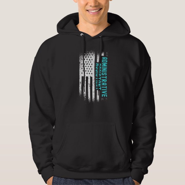 Administrative Assistant With American Flag Hoodie (Front)