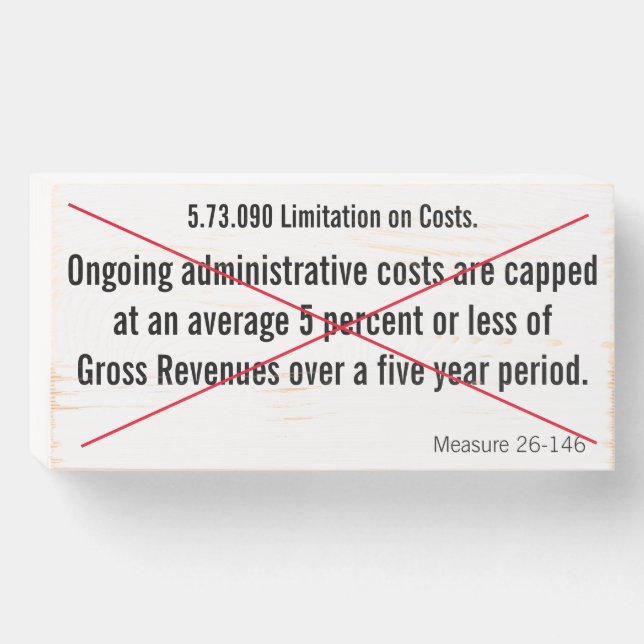 Administrative Costs Wooden Box Sign (Front Horizontal)