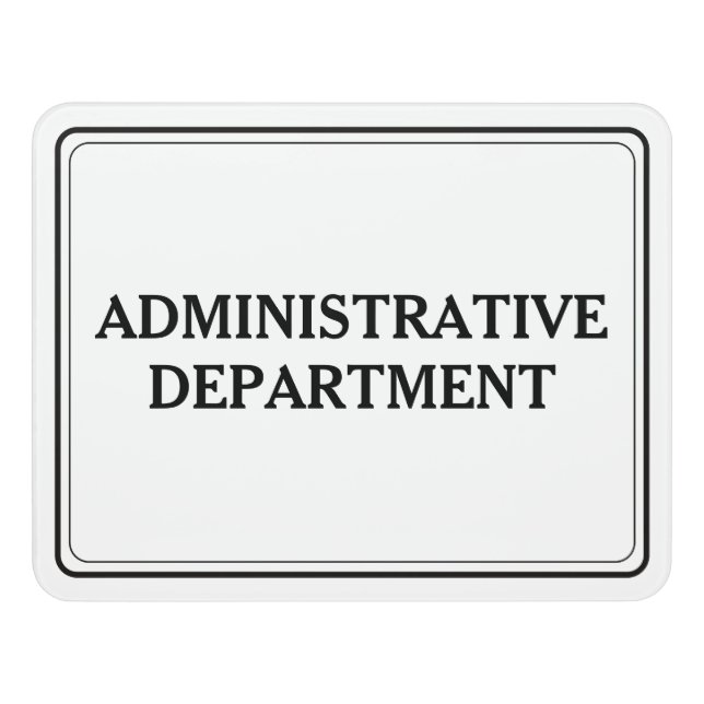 Administrative Department Office Sign (Contemporary Front)