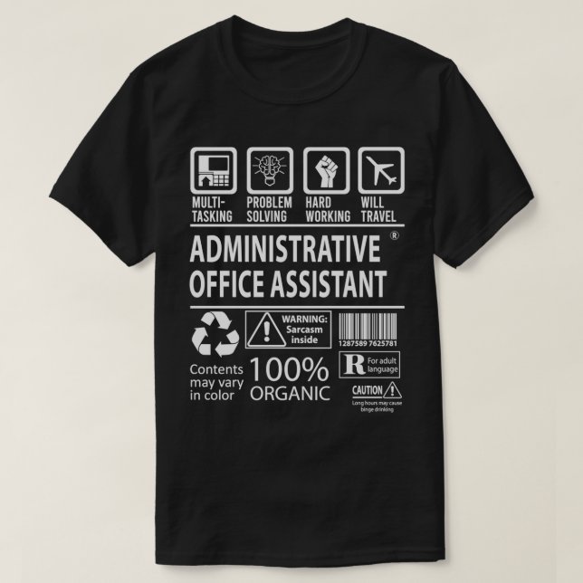 Administrative Office Assistant MultiTasking Certi T-Shirt (Design Front)