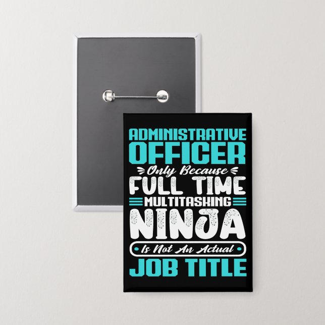 Administrative Officer Job Title Profession Skills Button (Front/Back)