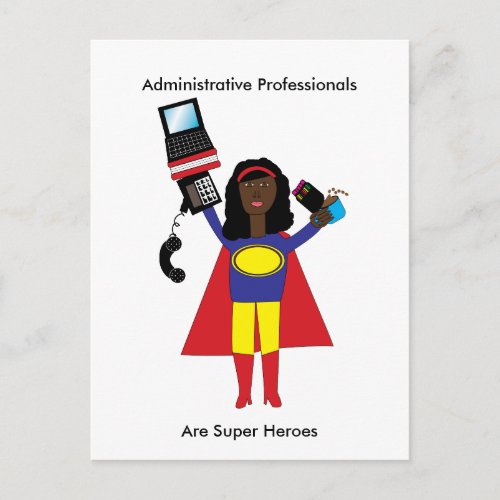 Administrative Professional Black Hero Personalize Postcard