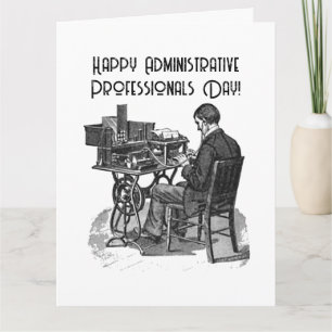 Administrative Professional Day Male Typist Art Card