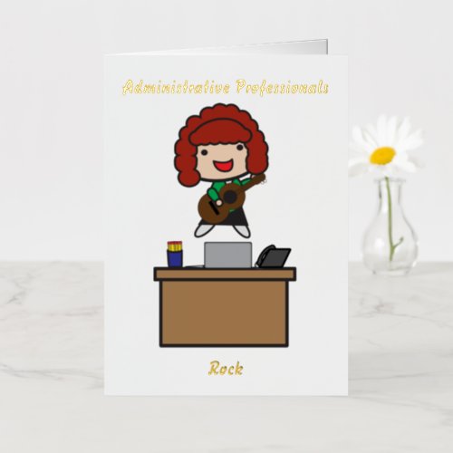 Administrative Professional Red Head Rock Funny Foil Greeting Card