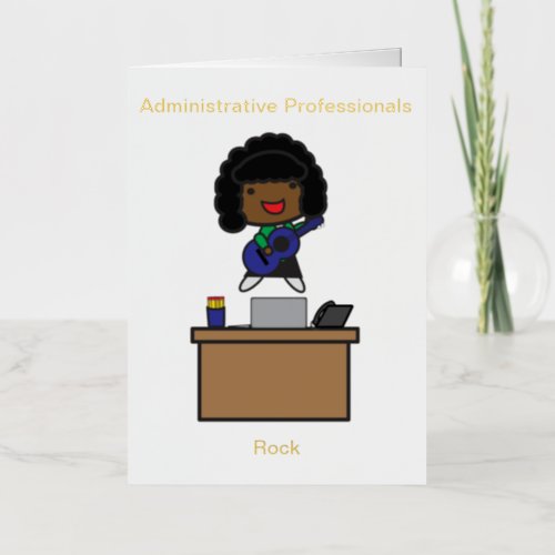 Administrative Professional Rock Black Personalize Foil Greeting Card