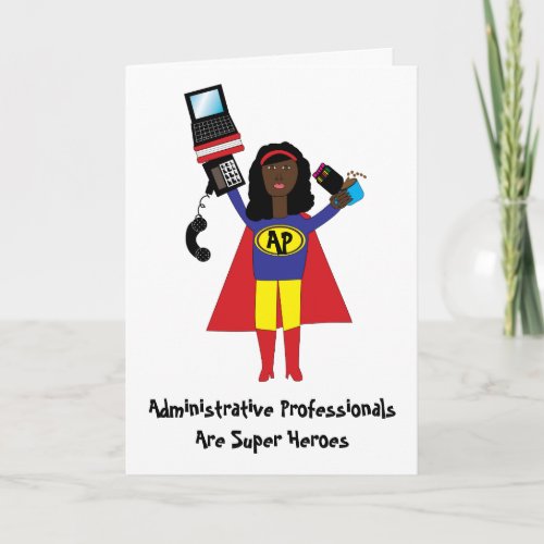 Administrative Professional Super Hero Black Card