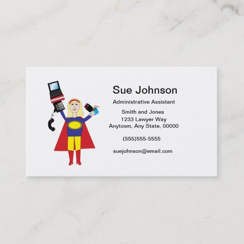 Administrative Professional Super Hero Blonde Bu Business Card