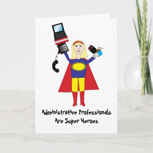 Administrative Professional Super Hero Blonde Card