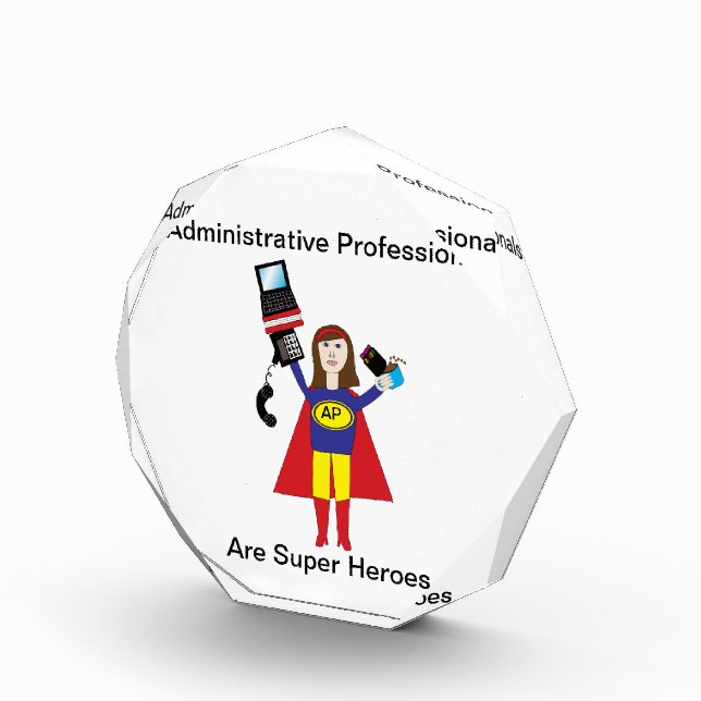 Administrative Professional Super Hero (Brunette) Award (Right)