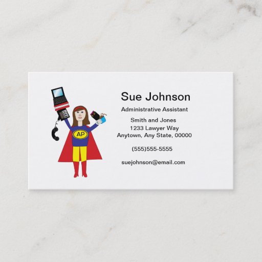 Customizable Administrative Professional Super Hero Business Business Cards