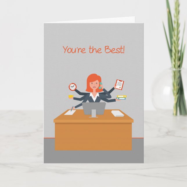 Administrative Professional Thank You, Multitask Letterpress Thank You Card (Front)