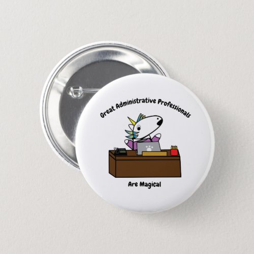 Administrative Professional Unicorn Personalize Button