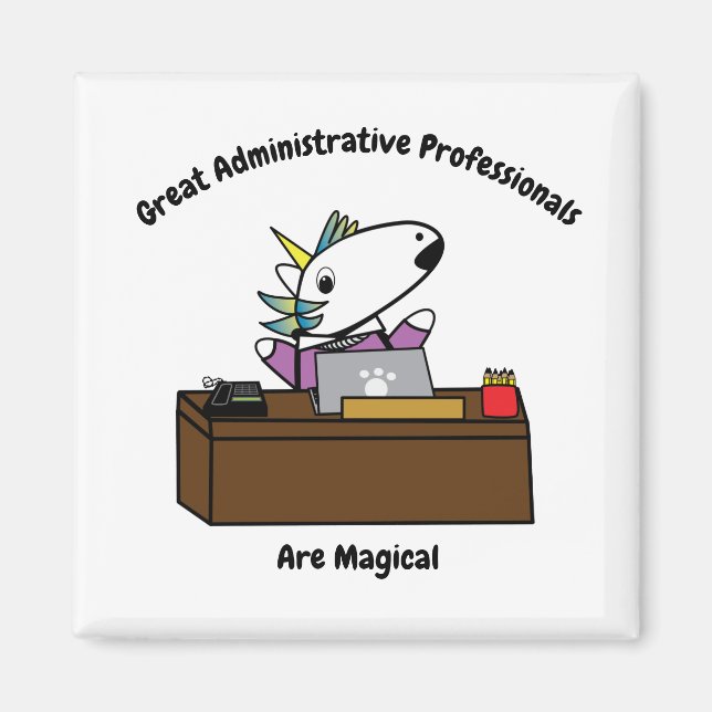 Administrative Professional Unicorn Personalize Magnet (Front)