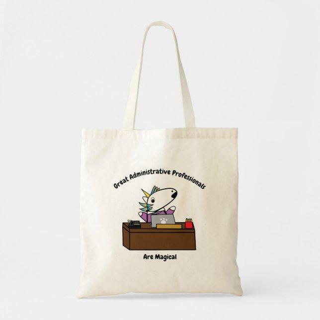 Administrative Professional Unicorn Personalize Tote Bag (Front)