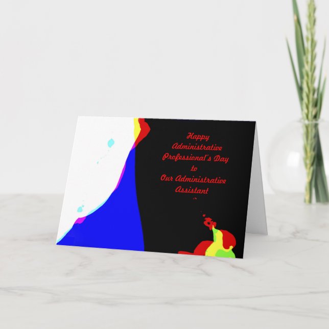 Administrative Professionals Day Abstract Letterpress Thank You Card (Front)