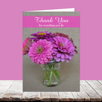 Administrative Professionals Day Card Zinnias by KathyHenis at Zazzle