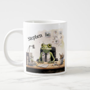 Administrative Professional's Day Custom Name Frog Giant Coffee Mug