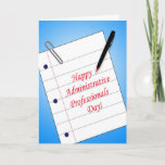 Administrative Professionals Day Note Paper Pen Card at Zazzle