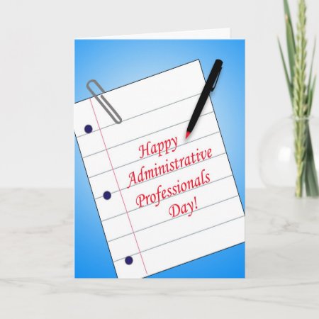 Administrative Professionals Day Note Paper Pen Card
