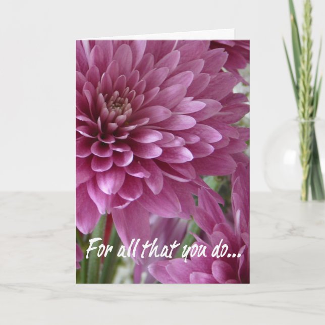 Administrative Professional's Day-Pink Floral Thank You Card (Front)