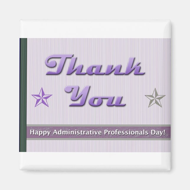 Administrative Professionals Day Purple Stripes Magnet (Front)