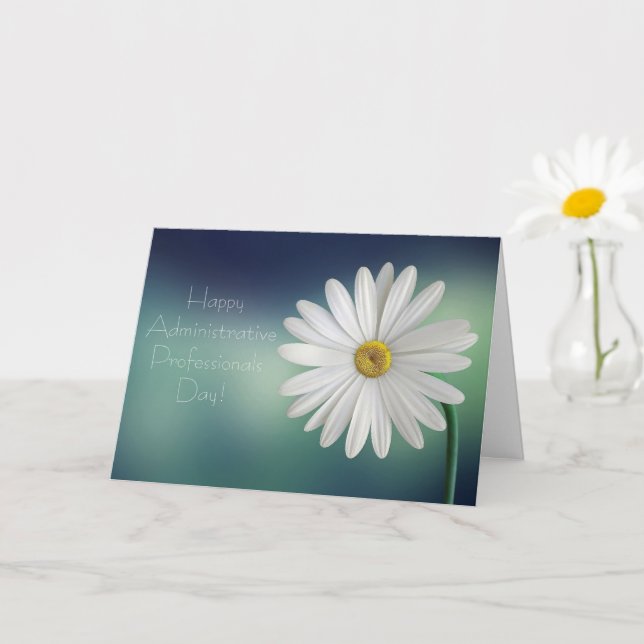 Administrative Professionals Day White Daisy Card (Small Plant)