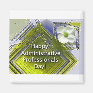 Administrative Professionals Day White Floral Magnet