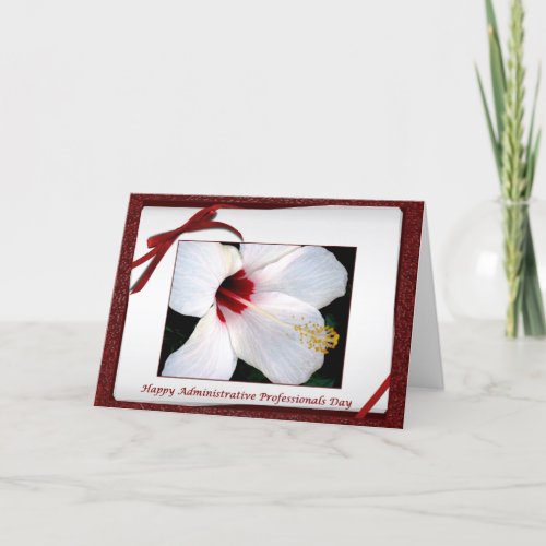 Administrative Professionals Day White Hibiscus Card