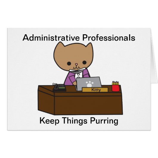 Administrative Professionals Keep Things Purring Cards (Front Horizontal)