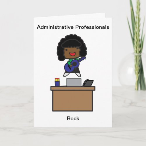Administrative Professionals Rock African American Thank You Card