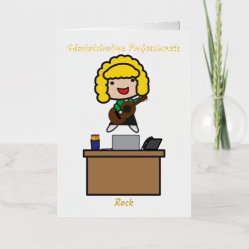 Administrative Professionals Rock Blonde Funny Foil Greeting Card