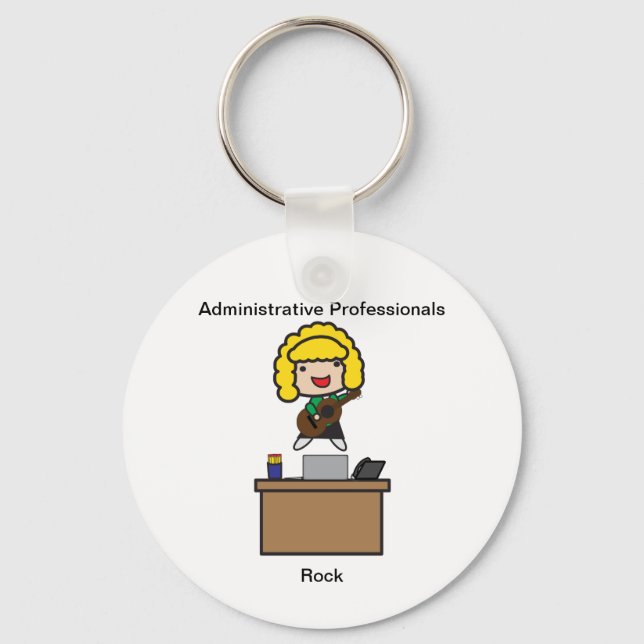 Administrative Professionals Rock (Blonde) Keychain (Front)