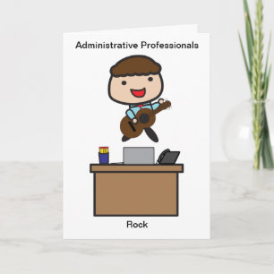 Administrative Professionals Rock Male Letterpress Thank You Card