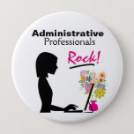 Administrative Professionals Rock Pin at Zazzle
