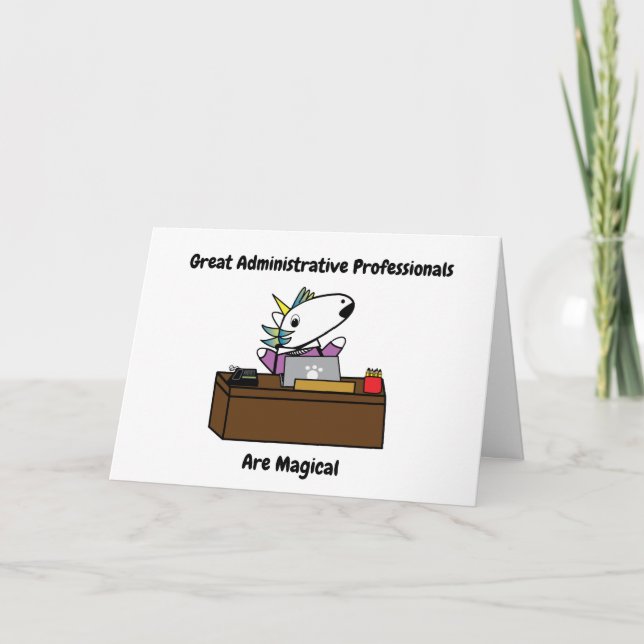 Administrative Professionals Unicorn Personalize Card (Front)