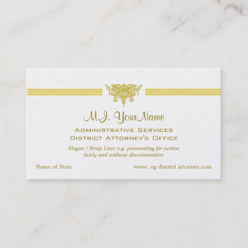 Administrative Services DAs Office Justice logo Business Card