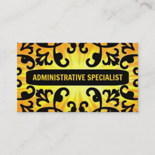 Administrative Specialist Sunshine Damask Business Card