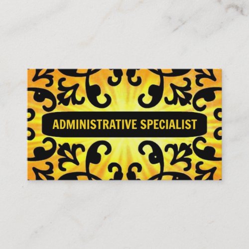 Administrative Specialist Sunshine Damask Business Card
