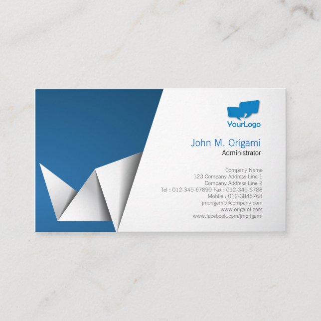 Administrator Business Card Origami Folds (Front)