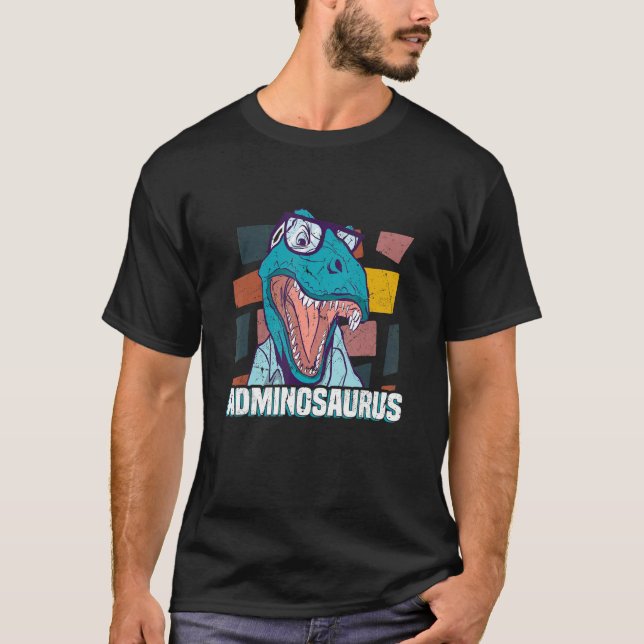 Adminosaurus Code Coding Tech Software Developer I T-Shirt (Front)