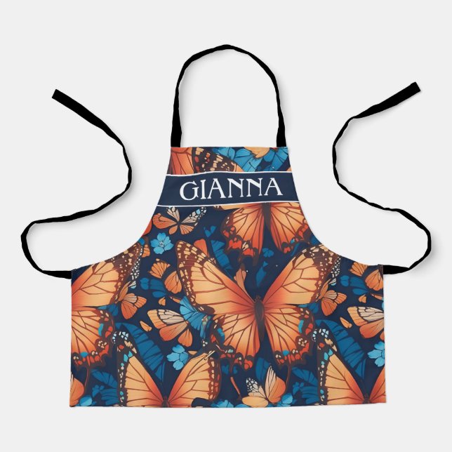 Admiral Butterfly Mosaic Colorful Pattern Apron (Front)