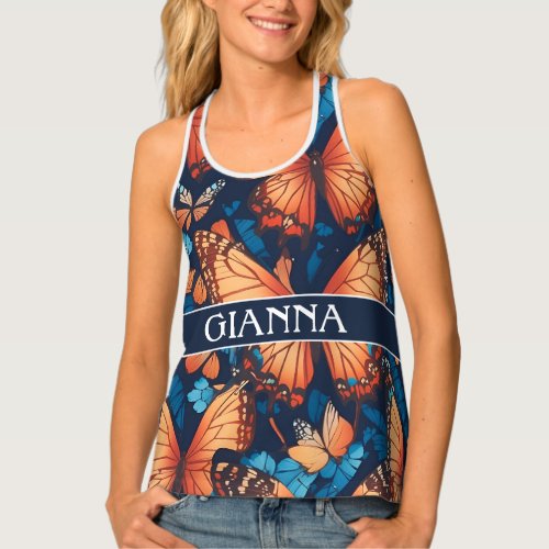 Admiral Butterfly Mosaic Colorful Pattern Tank Top