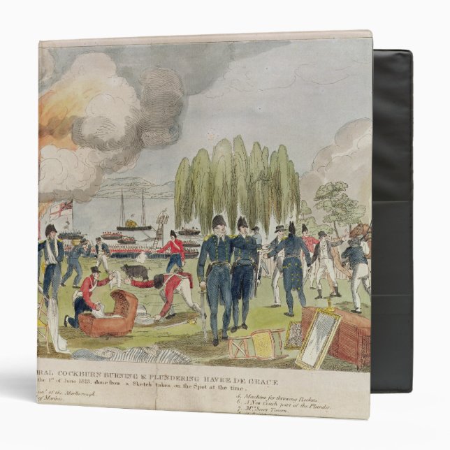 Admiral Cockburn burning and plundering 3 Ring Binder (Front/Inside)